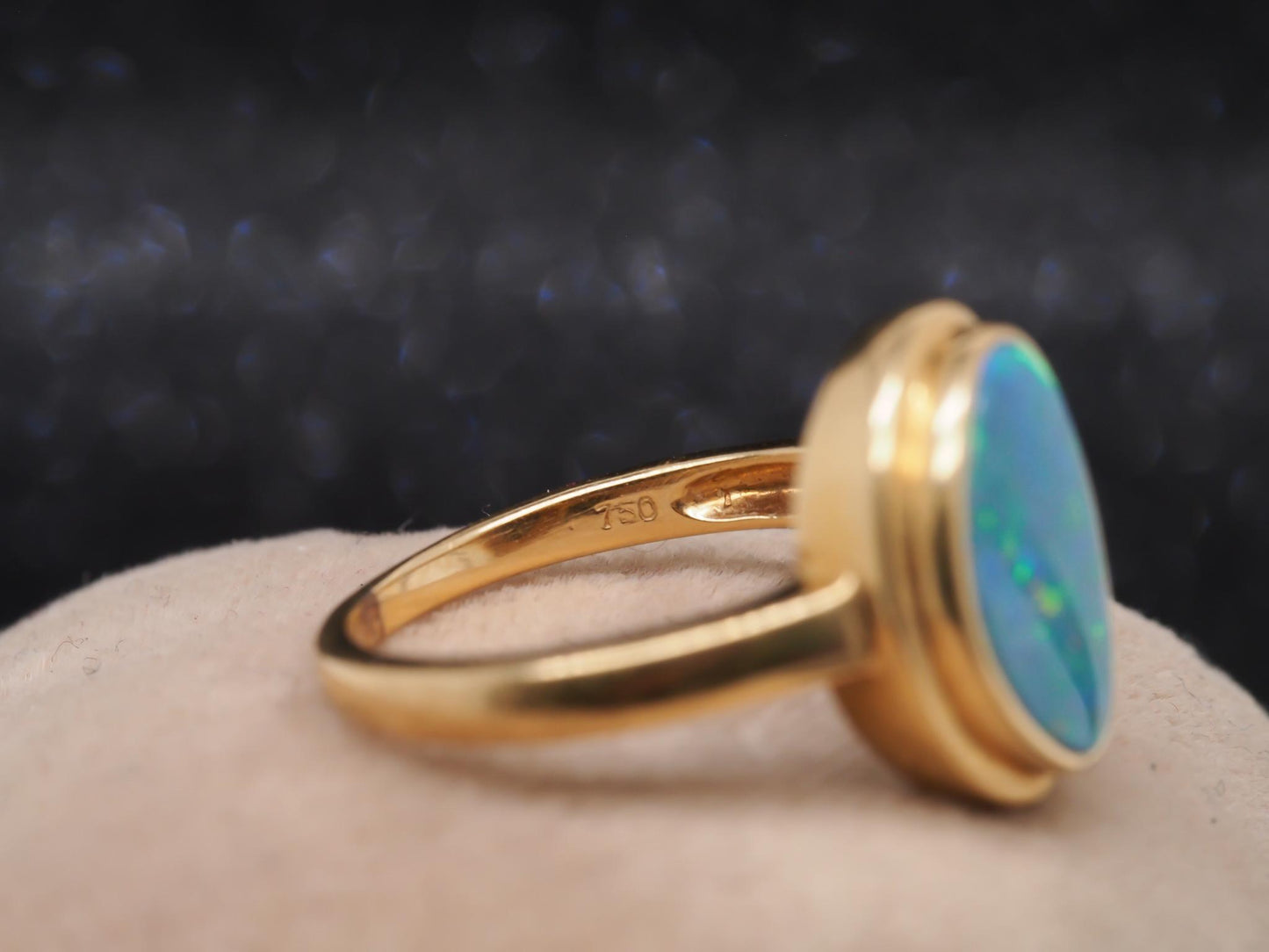 18K Yellow Gold Abstract Opal Ring - VHK#27