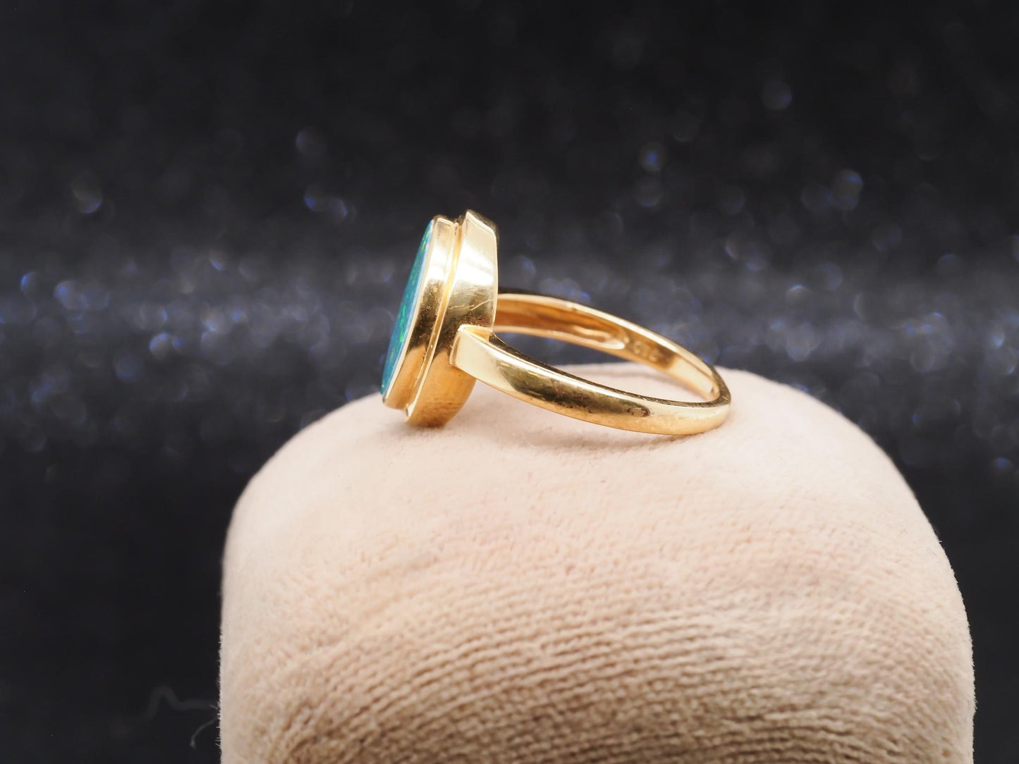 18K Yellow Gold Abstract Opal Ring - VHK#27