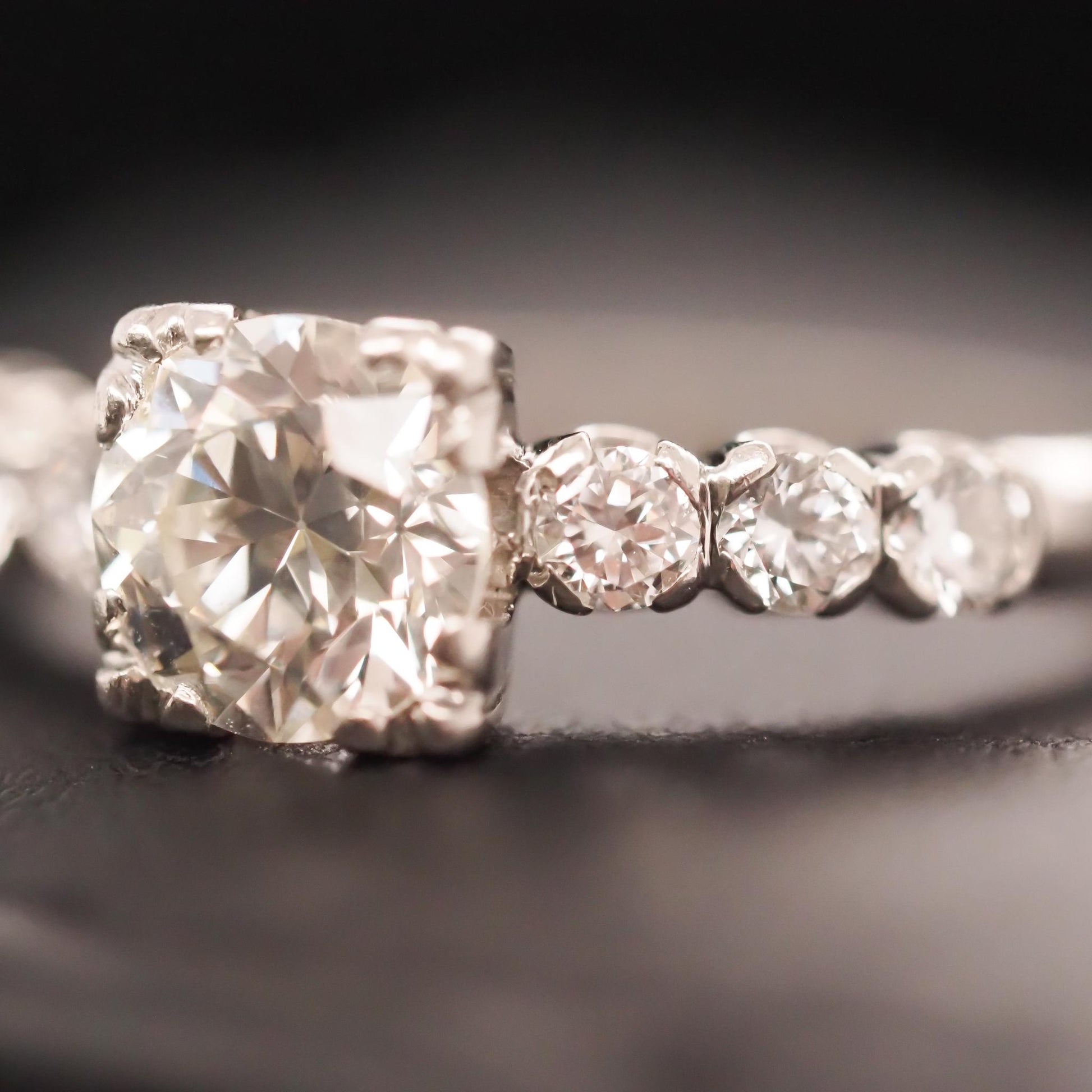 Circa 1930s Art Deco .85ct Old European Brilliant Diamond Engagement Ring - VHK#