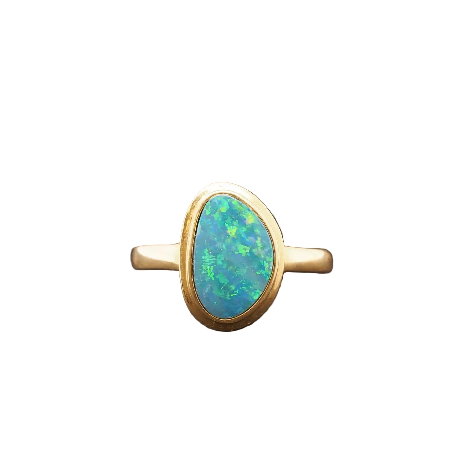 18K Yellow Gold Abstract Opal Ring - VHK#27