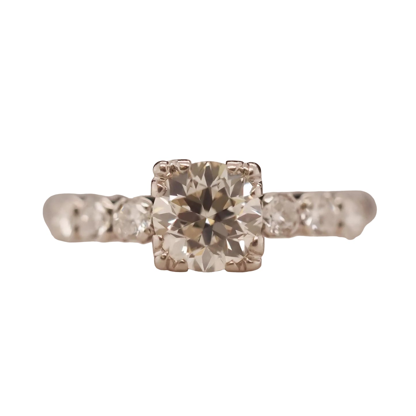 Circa 1930s Art Deco .85ct Old European Brilliant Diamond Engagement Ring - VHK#
