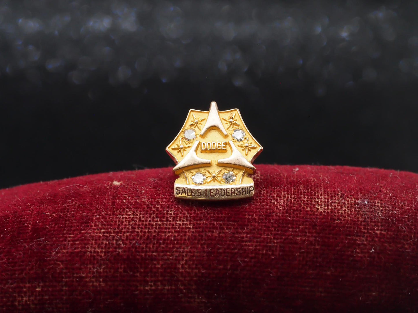 Vintage 10K Yellow Gold Diamond "Dodge" Sales Leadership Pin - VHK#35