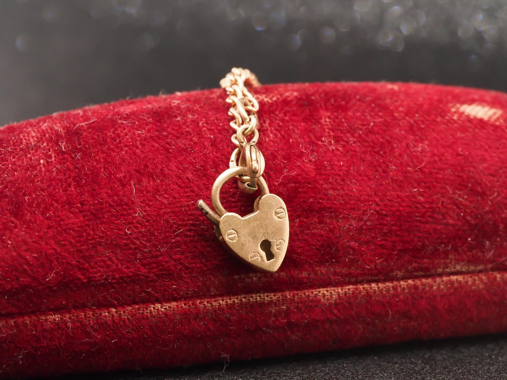 9k Gold Victorian Baby Bracelet with Locket Charms - VHK#28