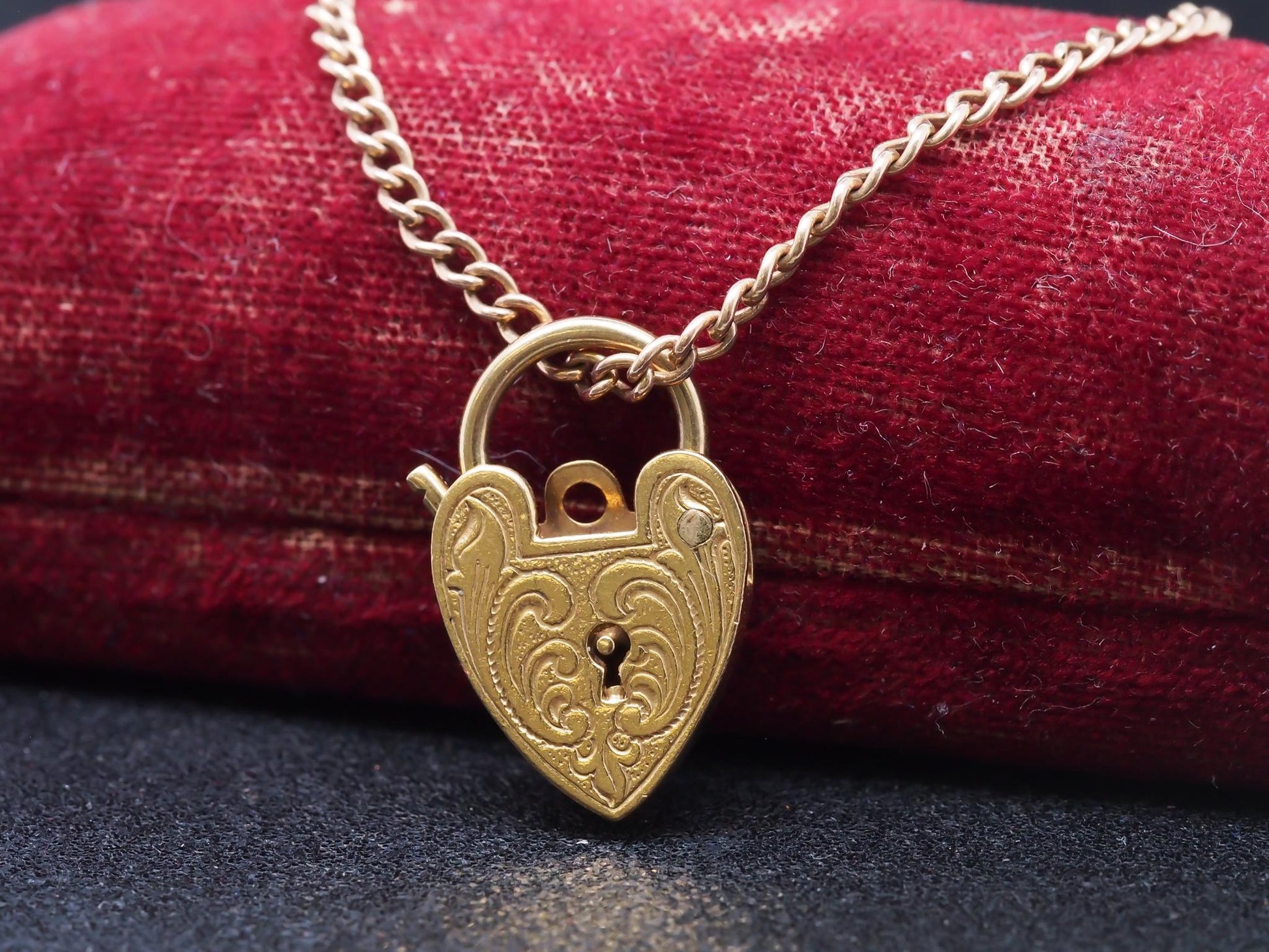9k Gold Victorian Baby Bracelet with Locket Charms - VHK#28