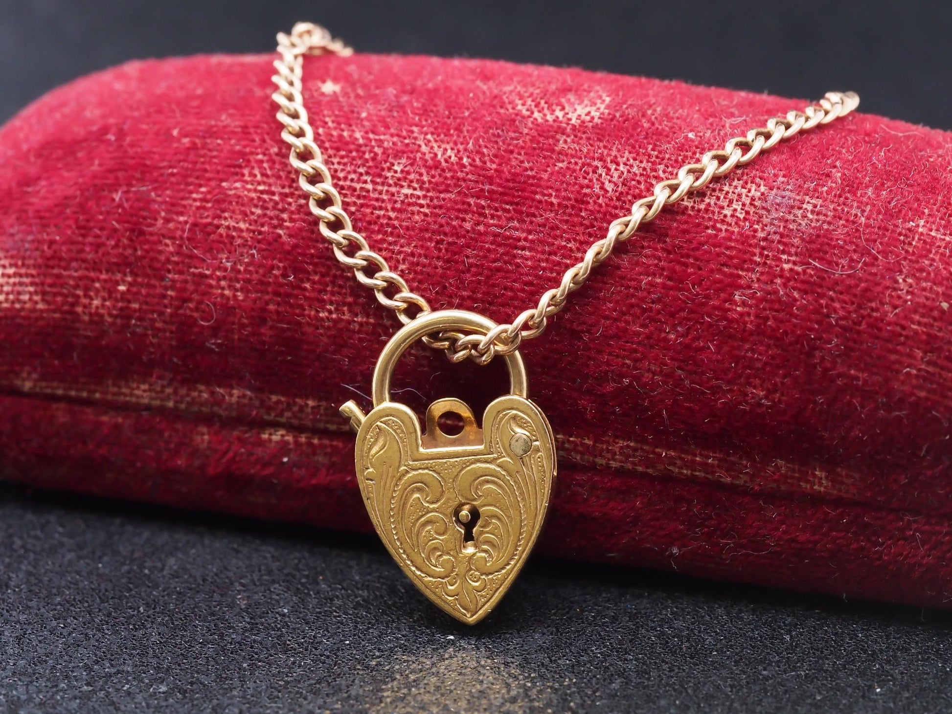 9k Gold Victorian Baby Bracelet with Locket Charms - VHK#28