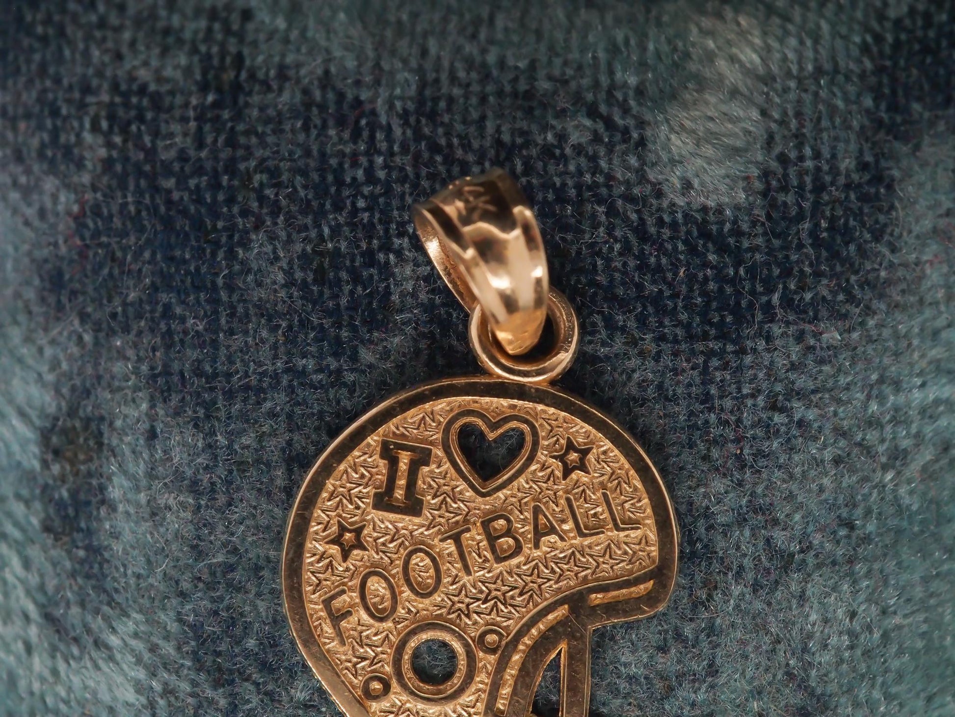 14K Yellow Gold "I Hearth Football" Pendant - VHK#49