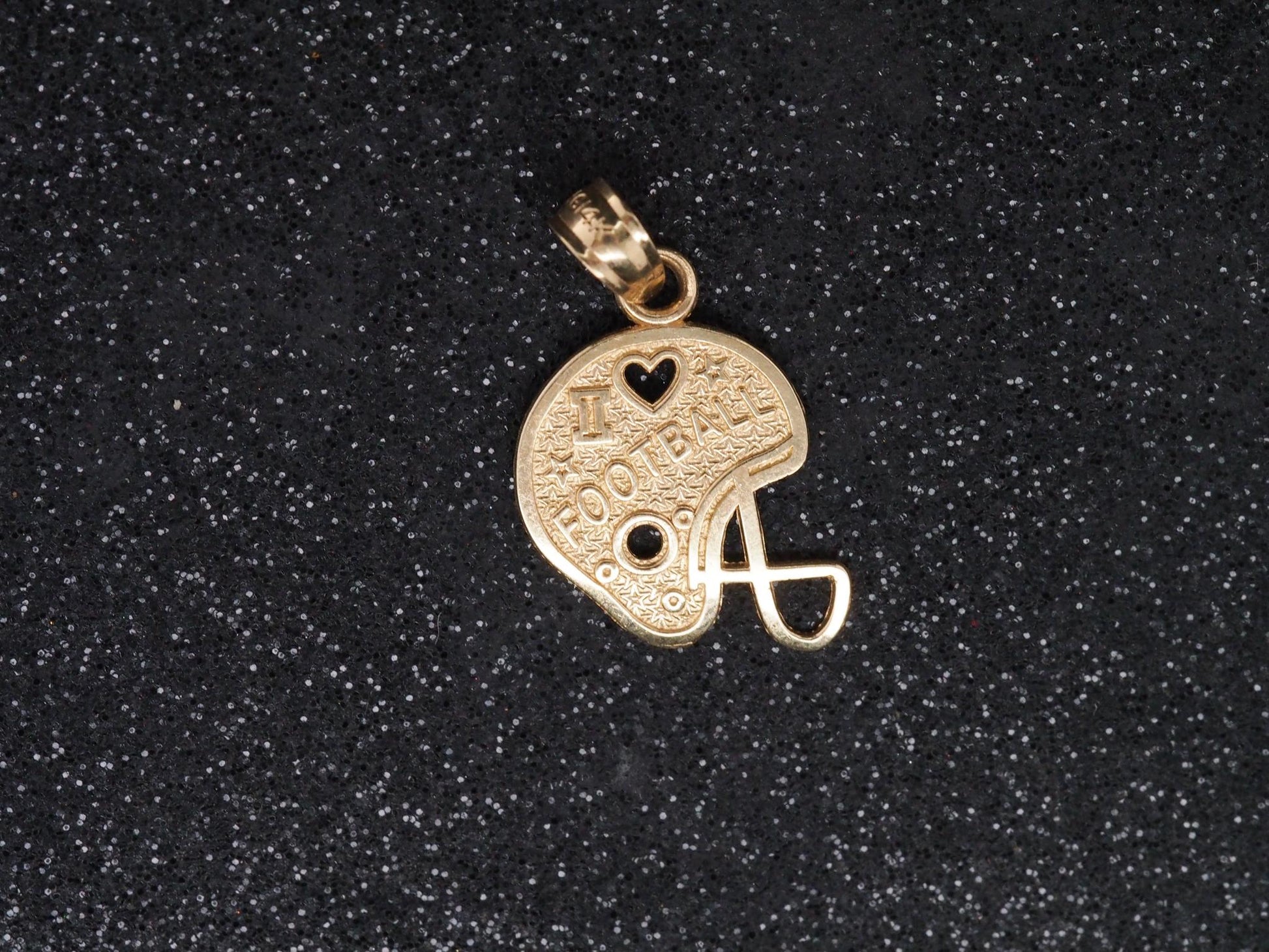 14K Yellow Gold "I Hearth Football" Pendant - VHK#49
