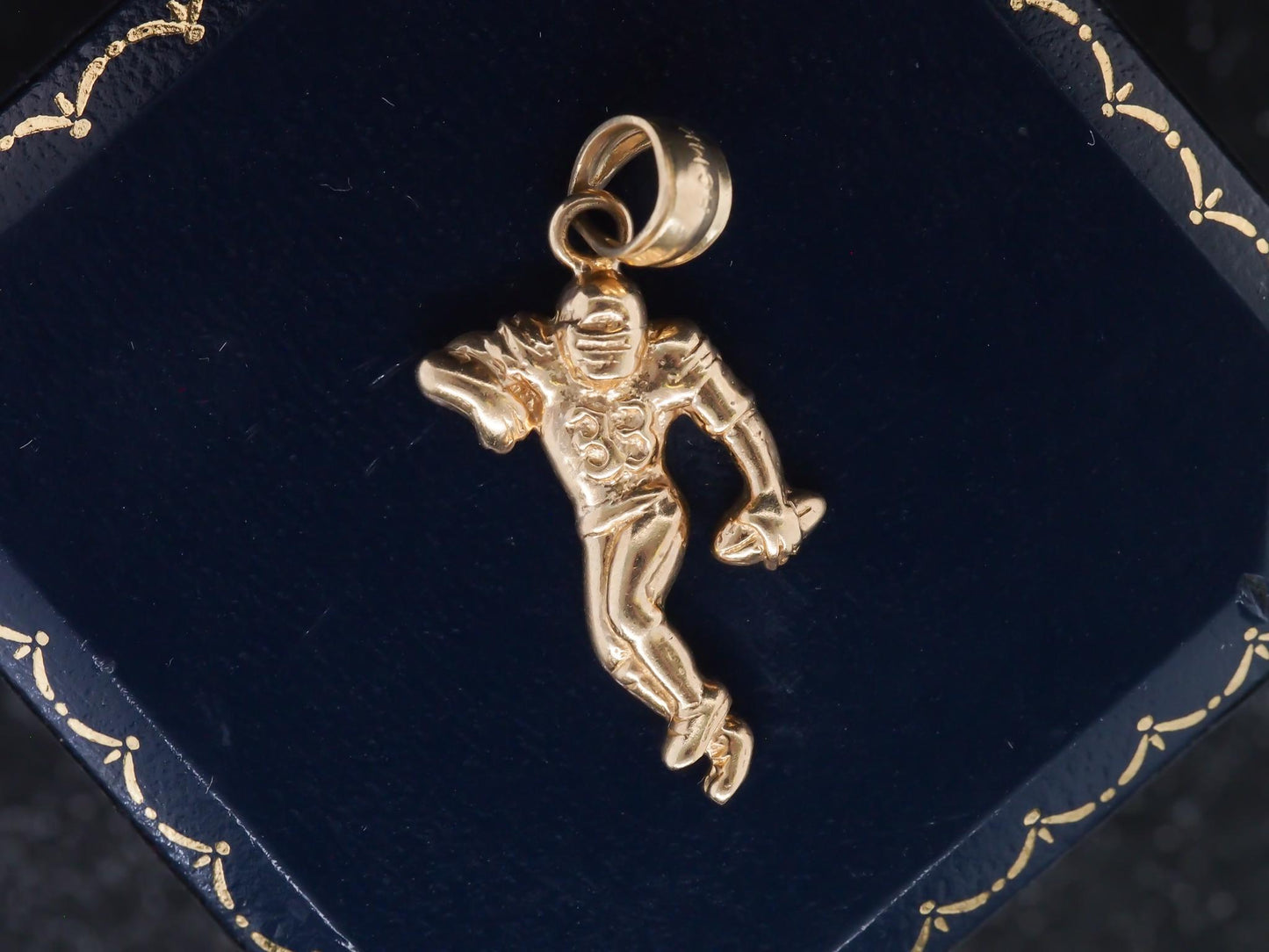 14K Yellow Gold Football Player Pendant - VHK#44