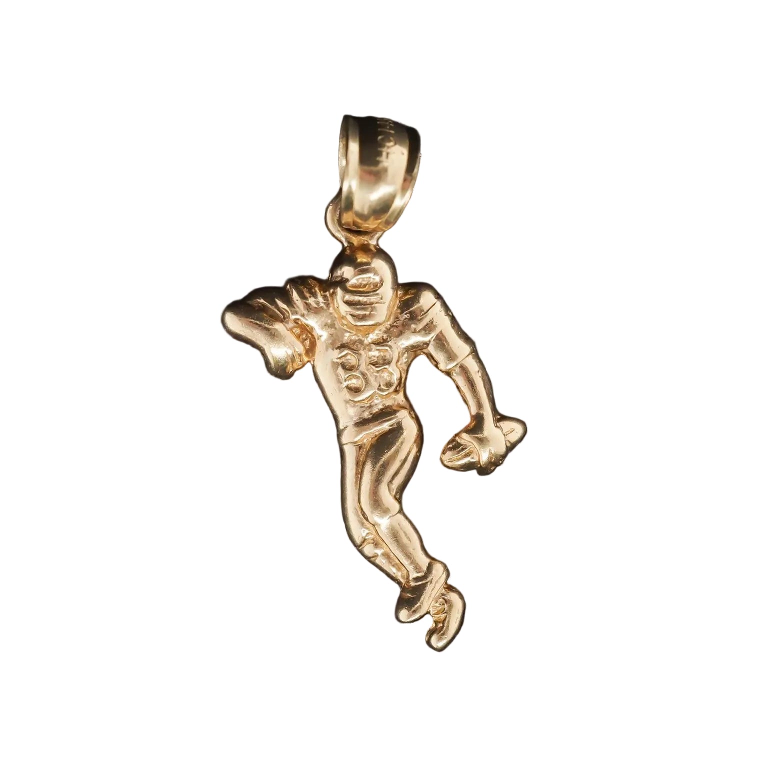 14K Yellow Gold Football Player Pendant - VHK#44