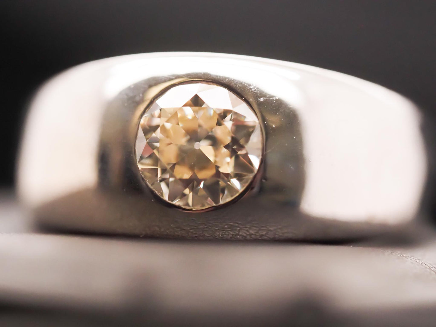 Circa 1940s 14K White Gold 1.35ct Old European Brilliant Diamond Ring - VHK#679