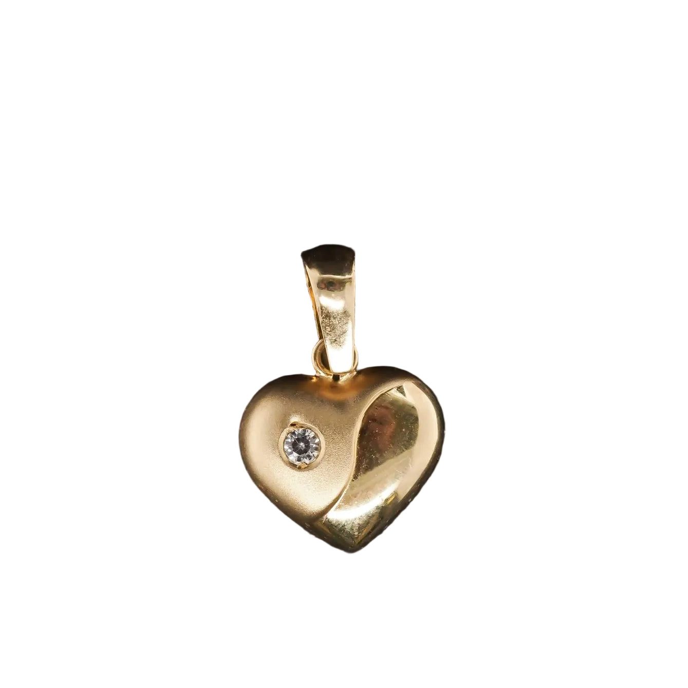 14K Yellow Gold Diamond Heart Shape Pendant - VHK#38