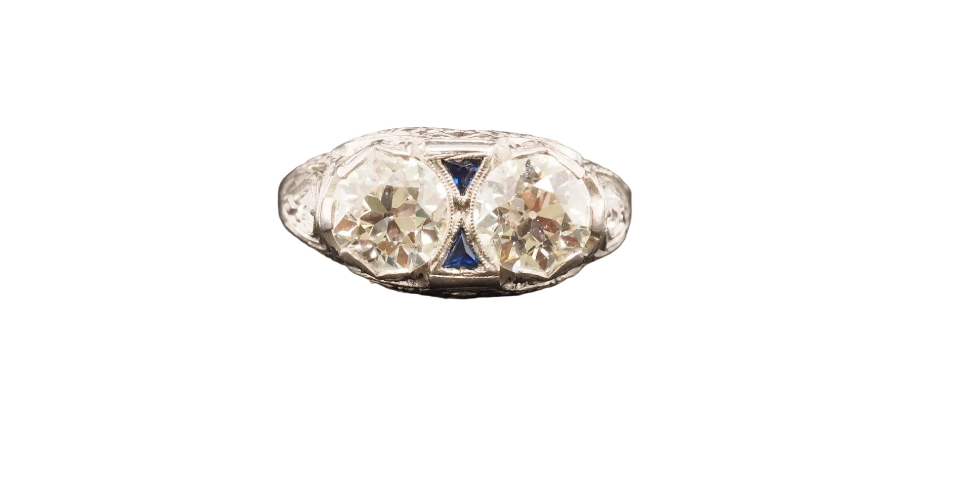 Estate Art Deco Platinum 2.25ct Old European Cut Diamond Ring - VHK#658a