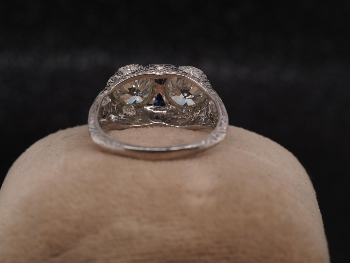 Estate Art Deco Platinum 2.25ct Old European Cut Diamond Ring - VHK#658a