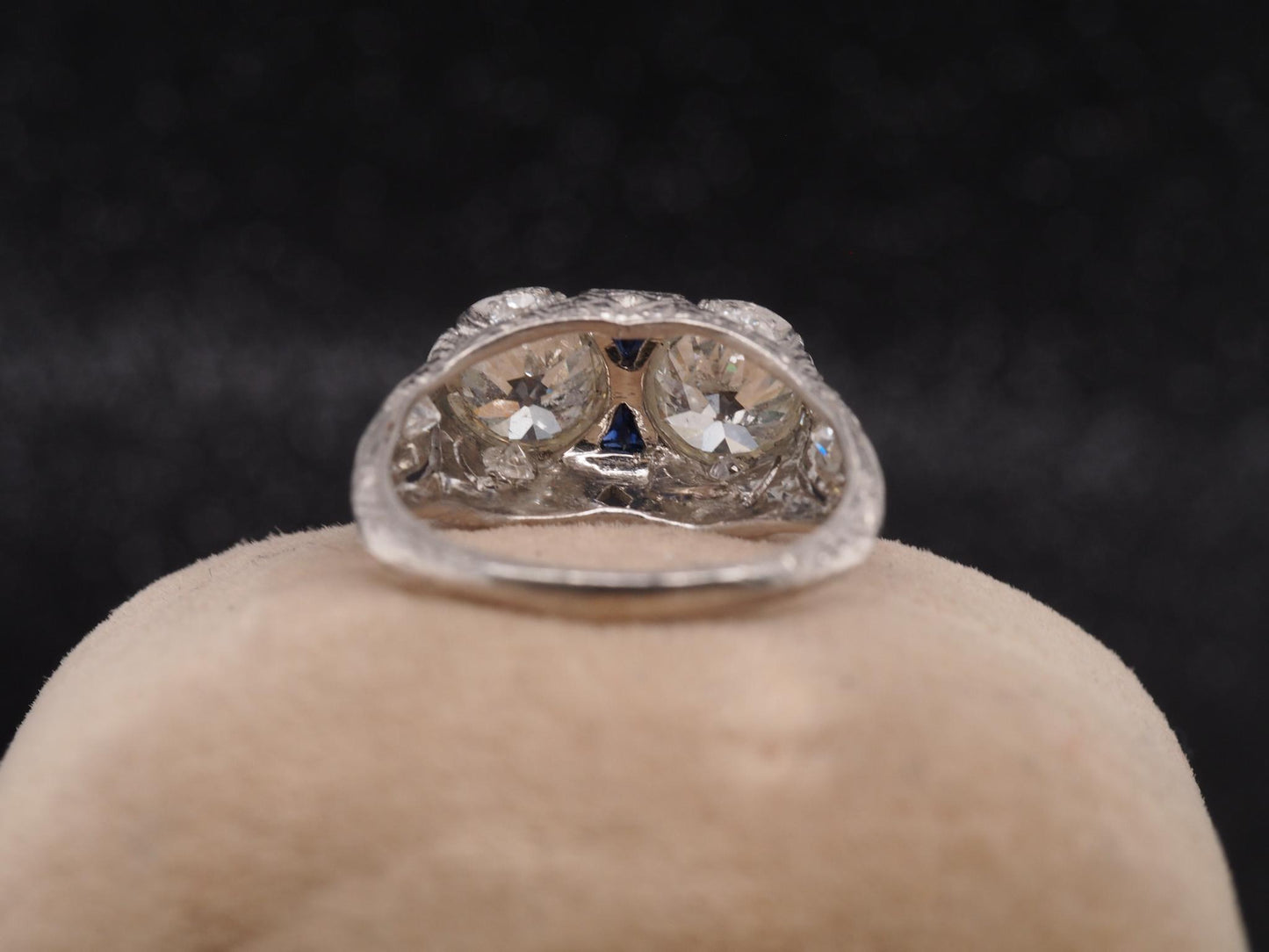 Estate Art Deco Platinum 2.25ct Old European Cut Diamond Ring - VHK#658a