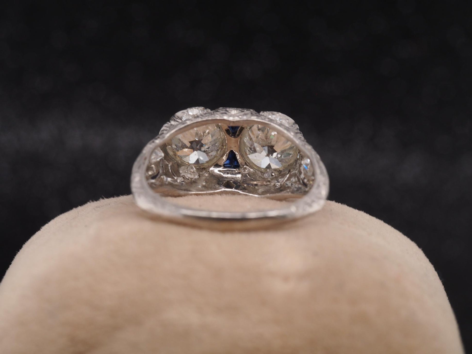 Estate Art Deco Platinum 2.25ct Old European Cut Diamond Ring - VHK#658a