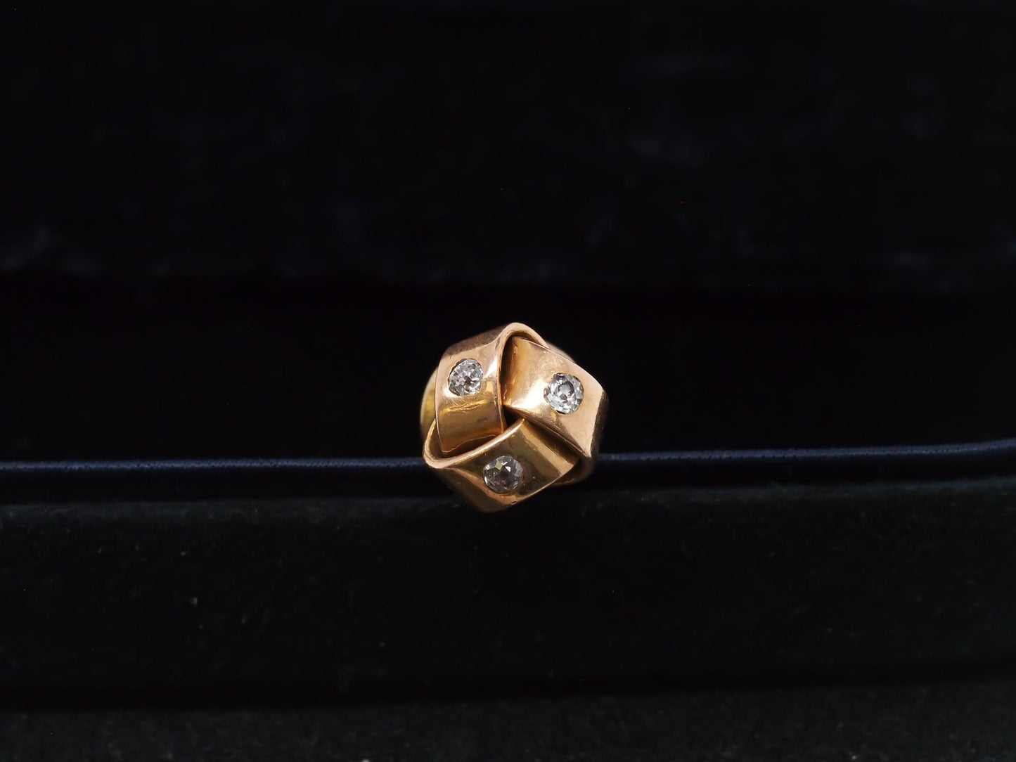 1920s 14K Rose Gold & Old Miner Diamond Pin / Tie Tack - VHK#57