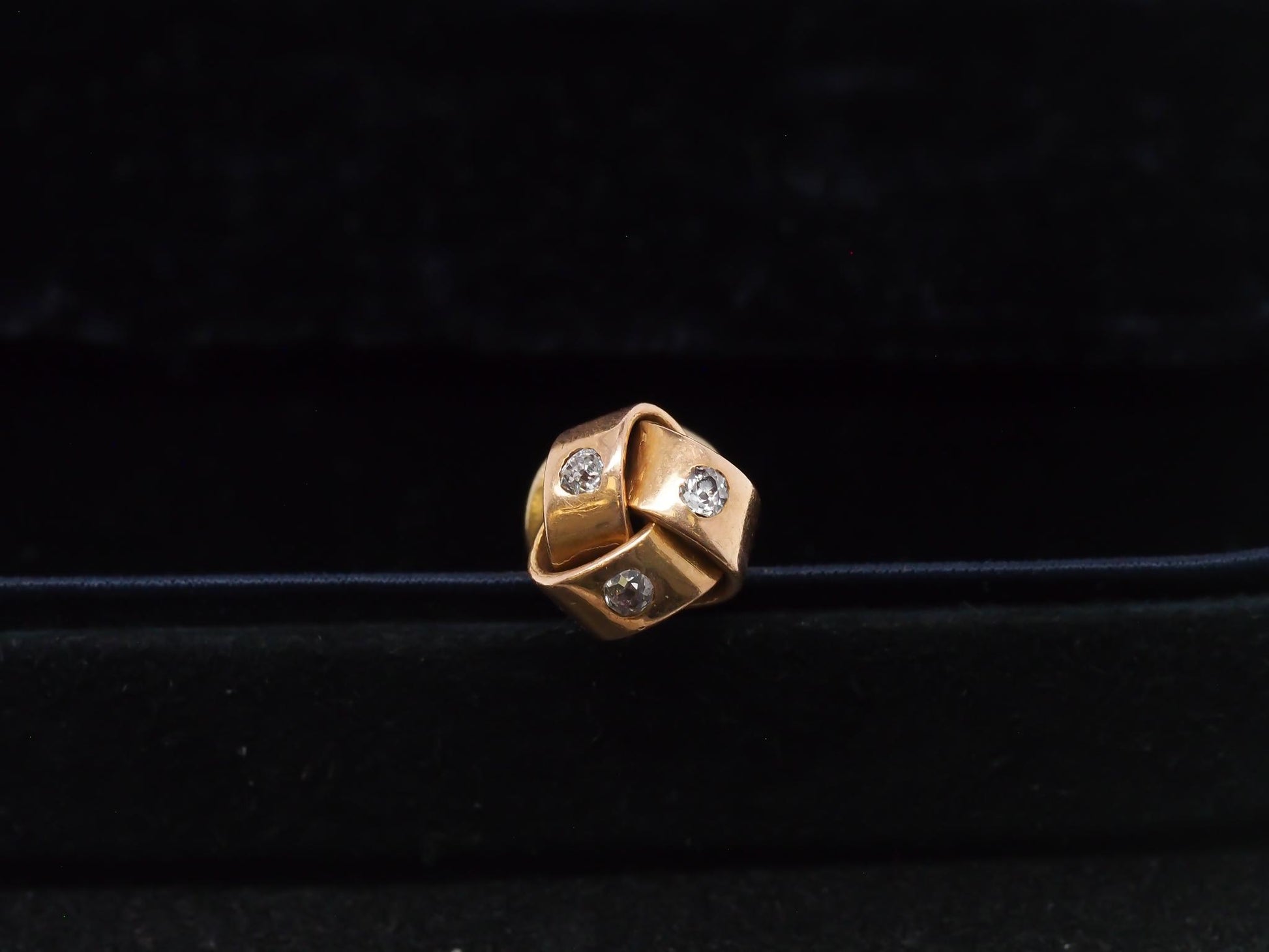 1920s 14K Rose Gold & Old Miner Diamond Pin / Tie Tack - VHK#57