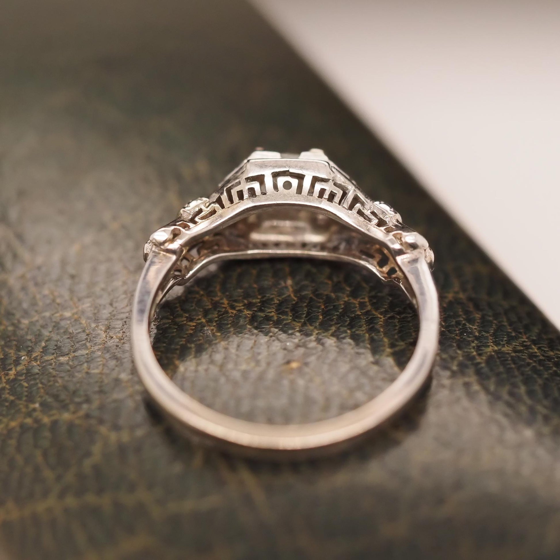 Circa 1930s 14K White Gold .50ct Old European Brilliant Engagement Ring - VHK#68