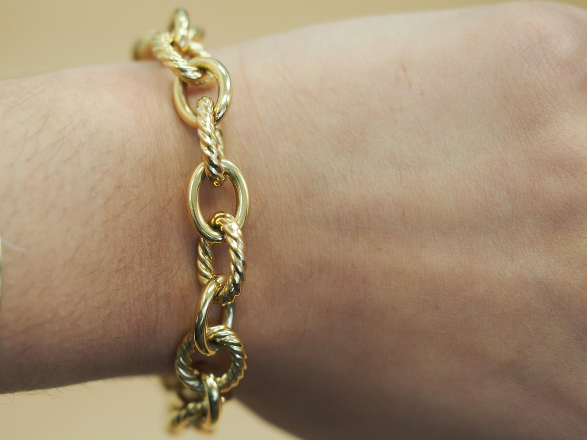Estate David Yurman 18k Yellow Gold Oval Link Bracelet - VHK#1058
