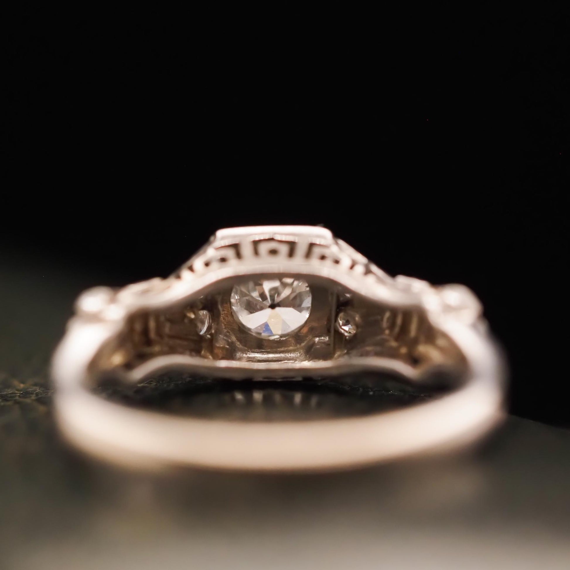 Circa 1930s 14K White Gold .50ct Old European Brilliant Engagement Ring - VHK#68