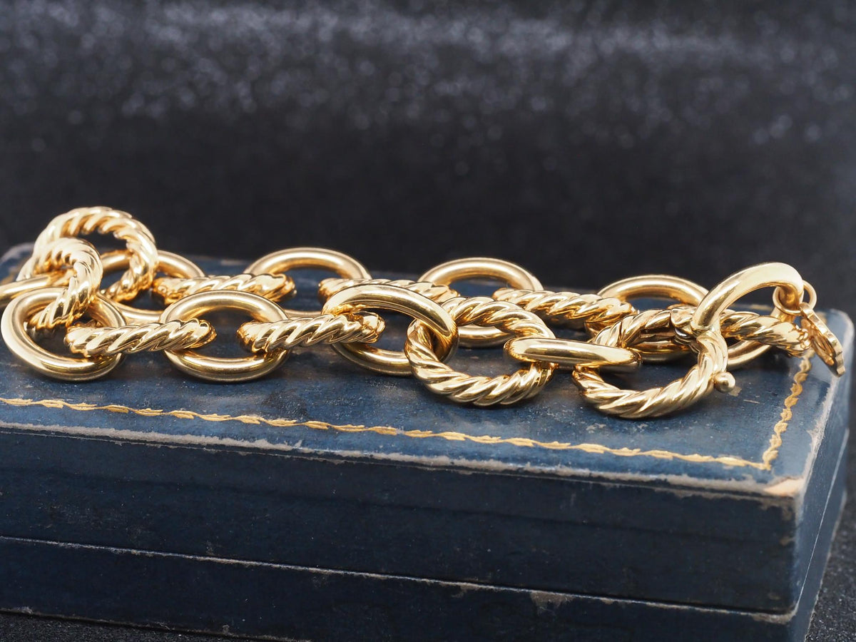 Estate David Yurman 18k Yellow Gold Oval Link Bracelet - VHK#1058