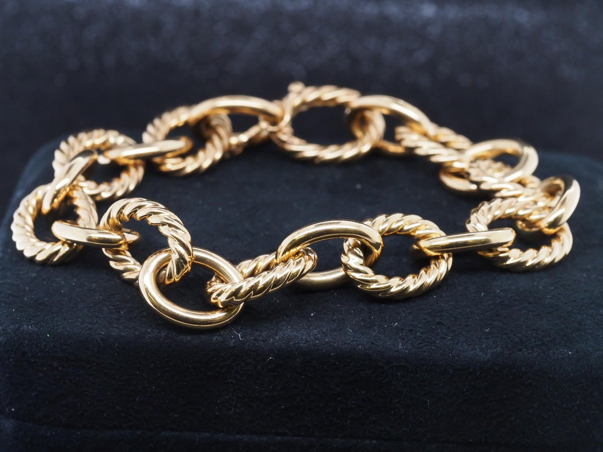 Estate David Yurman 18k Yellow Gold Oval Link Bracelet - VHK#1058