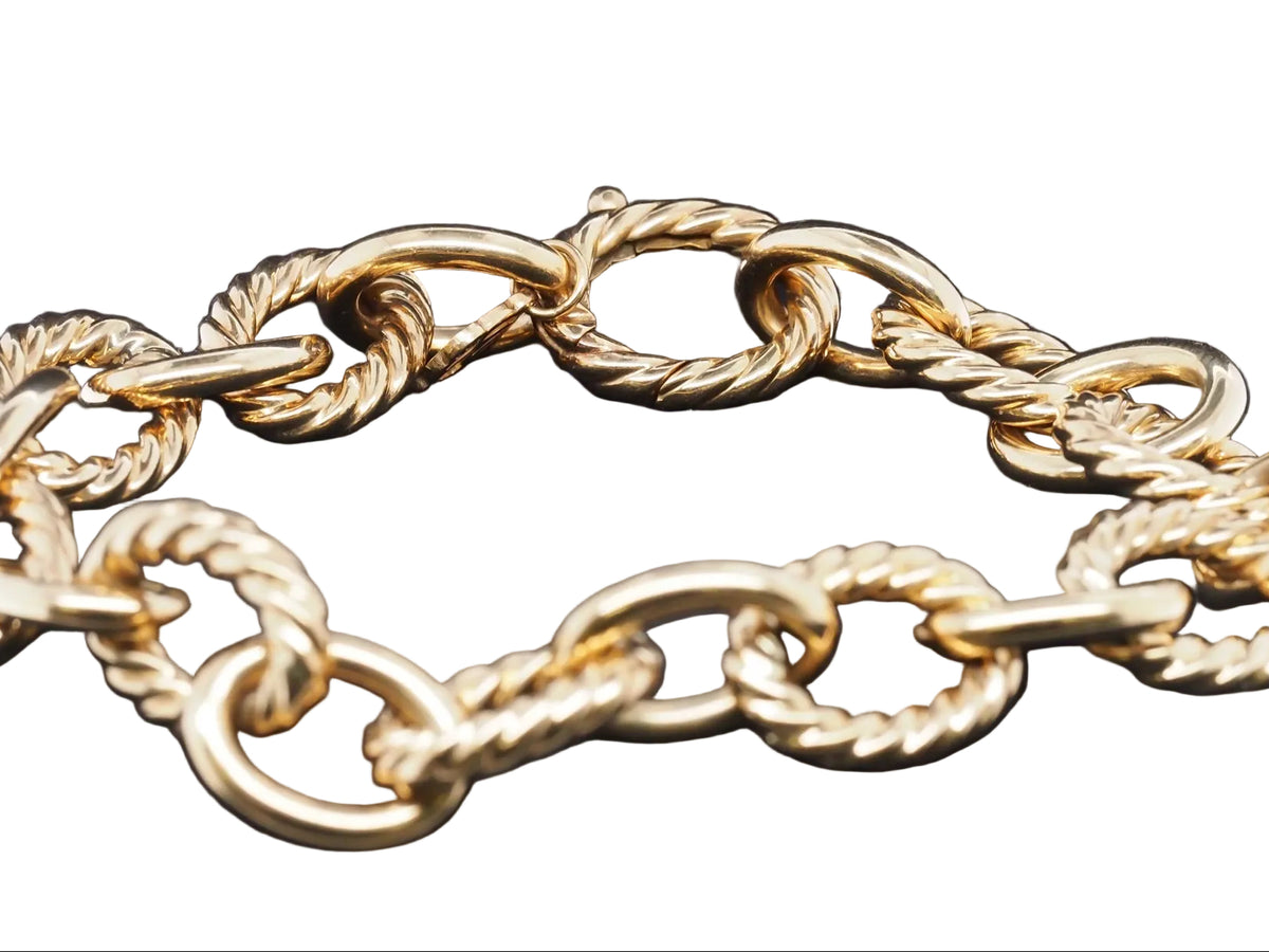 Estate David Yurman 18k Yellow Gold Oval Link Bracelet - VHK#1058