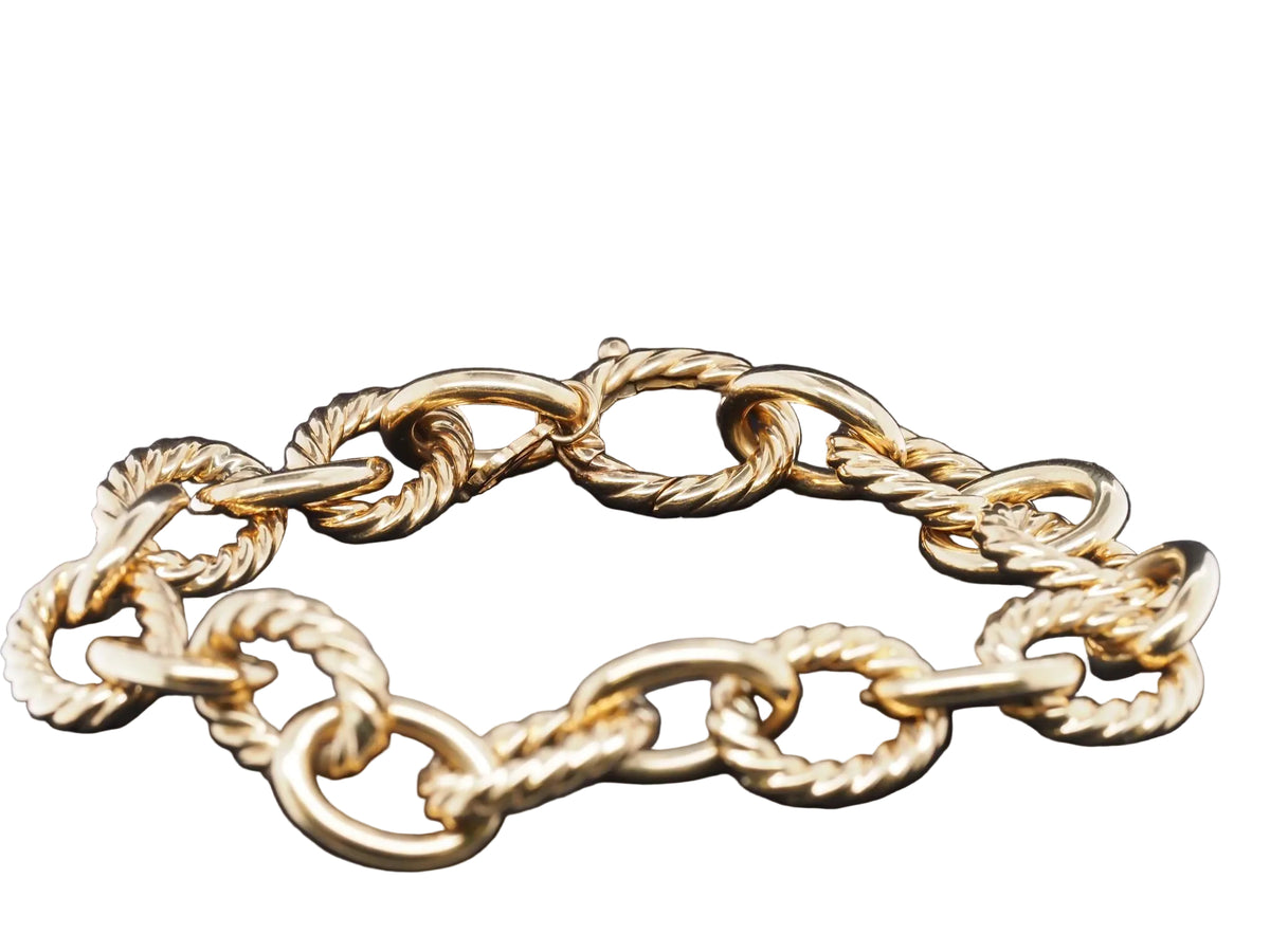 Estate David Yurman 18k Yellow Gold Oval Link Bracelet - VHK#1058