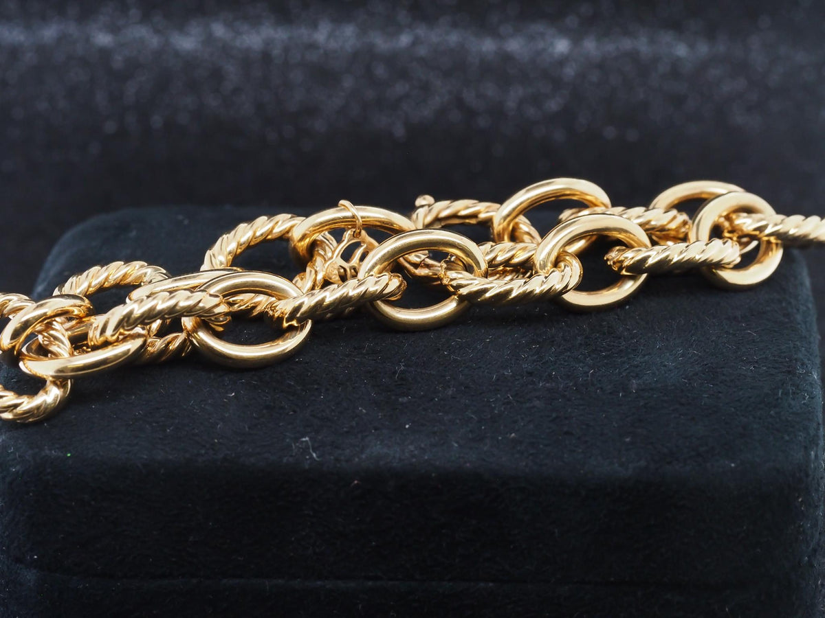 Estate David Yurman 18k Yellow Gold Oval Link Bracelet - VHK#1058