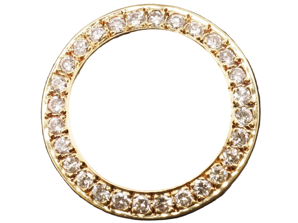 Estate 18k Yellow Gold Diamond Circle Brooch Pin - VHK#1060