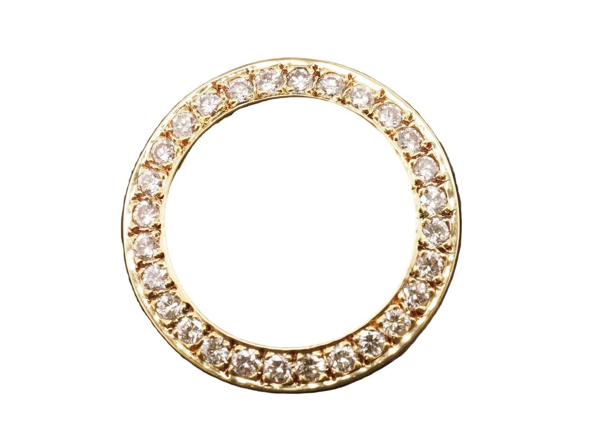 Estate 18k Yellow Gold Diamond Circle Brooch Pin - VHK#1060