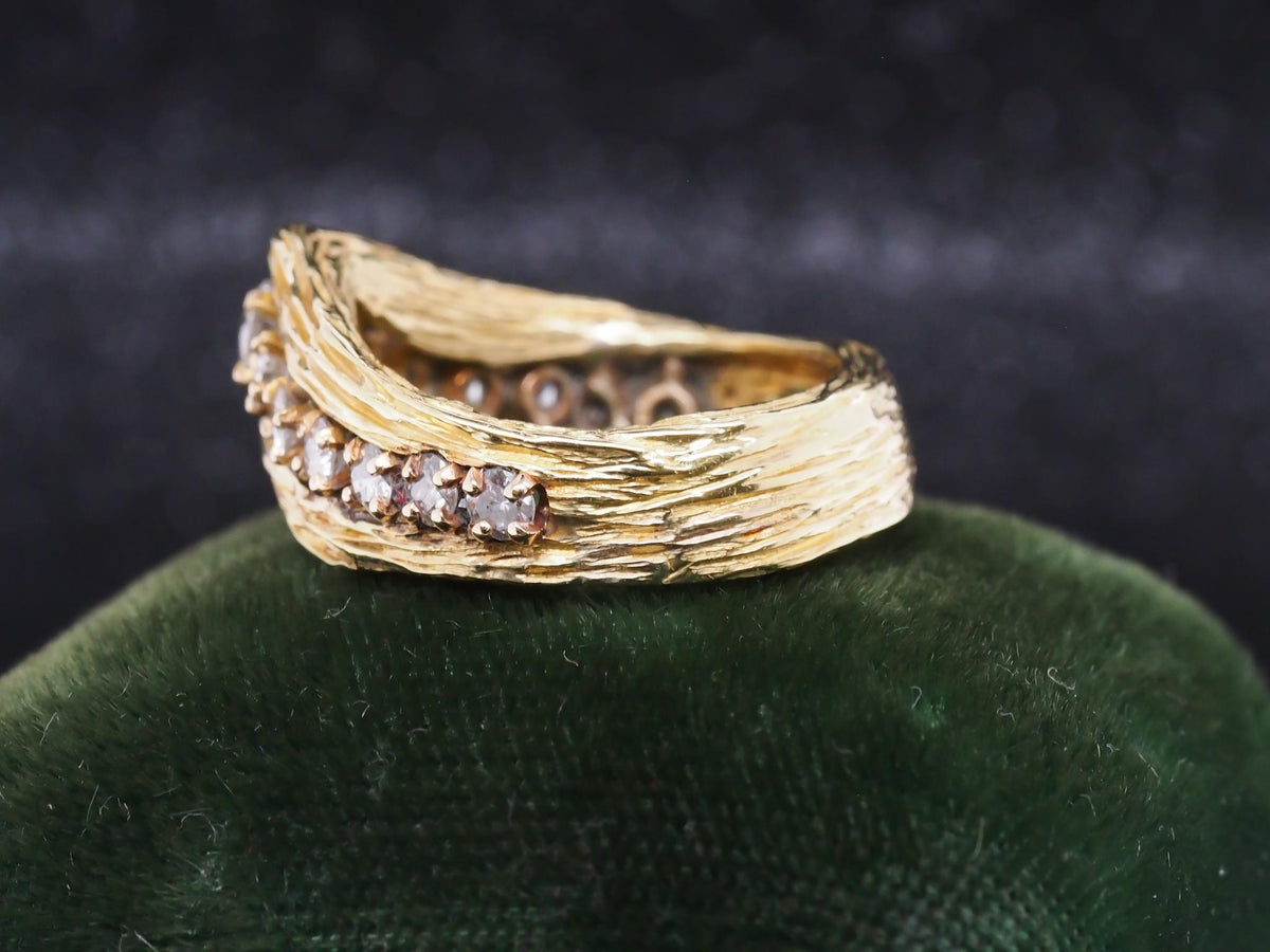 Estate Vintage Freeform Diamond V Shape Band - VHK#1056