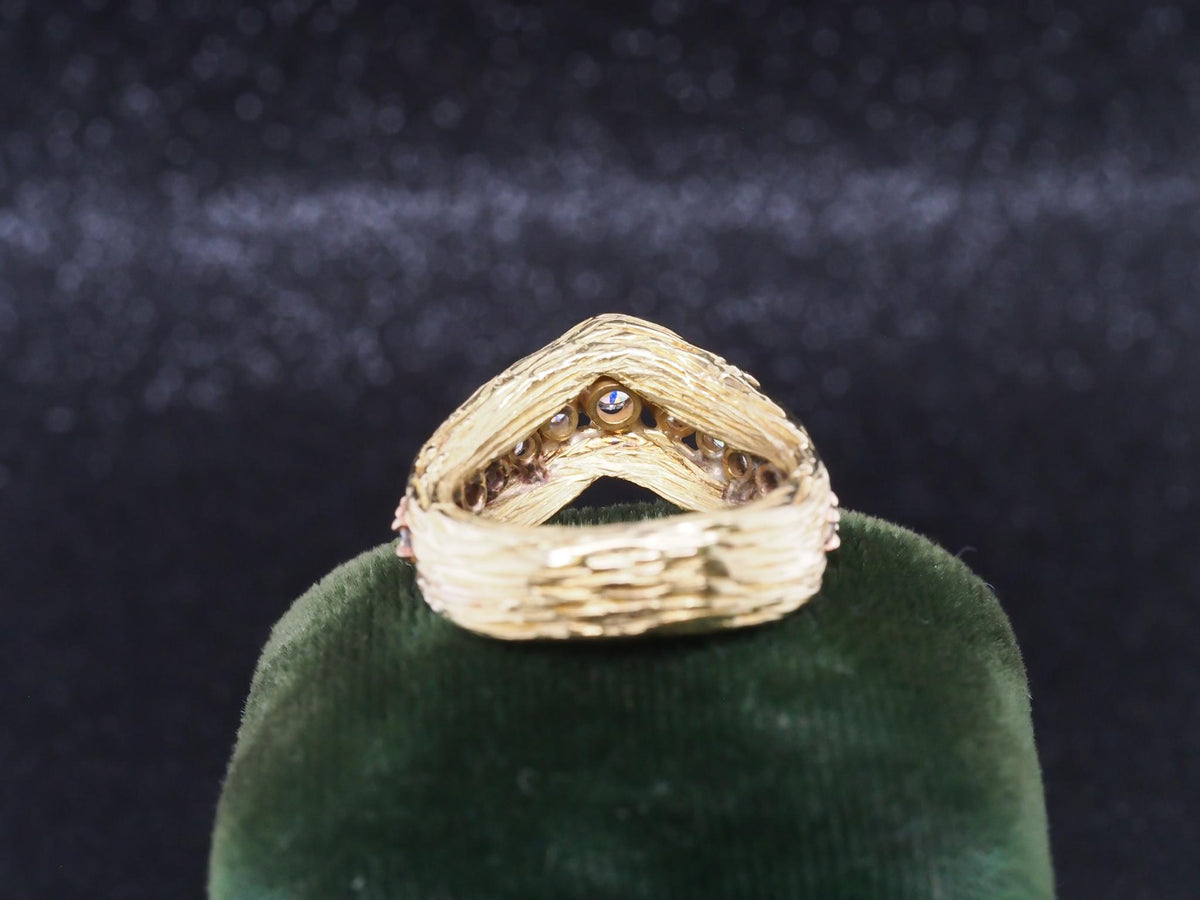 Estate Vintage Freeform Diamond V Shape Band - VHK#1056
