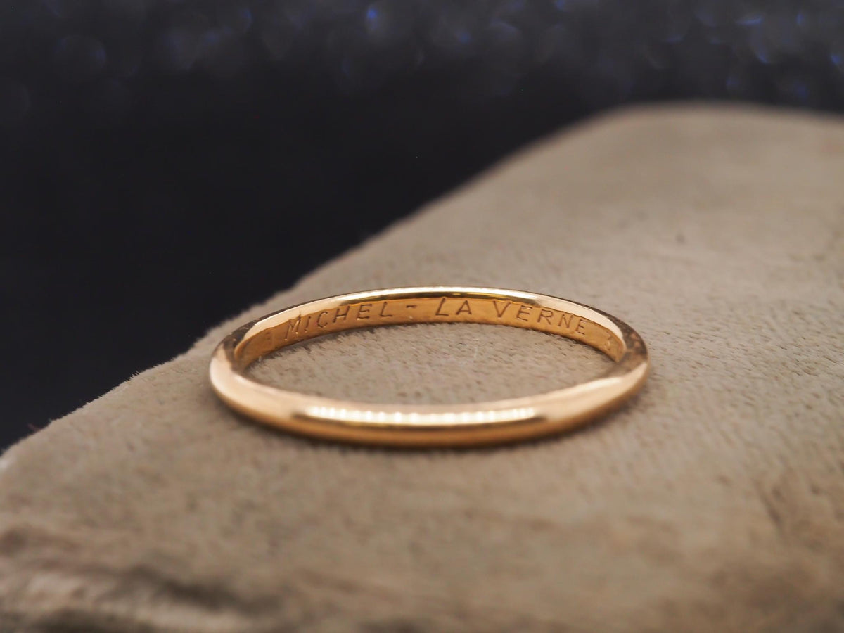 Estate Cartier 18K Yellow Gold Wedding Band Ring Set with Original Box - VHK#108