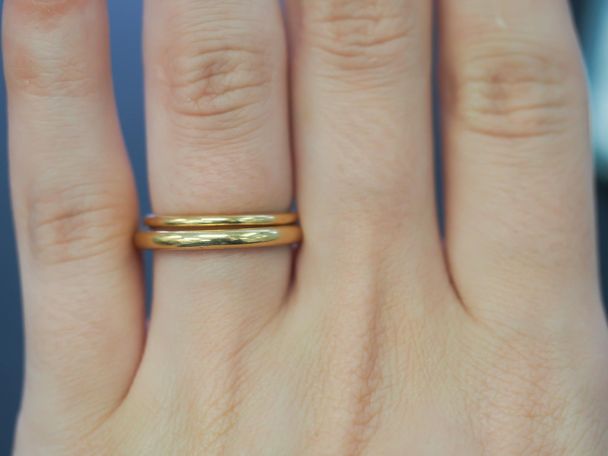 Estate Cartier 18K Yellow Gold Wedding Band Ring Set with Original Box - VHK#108