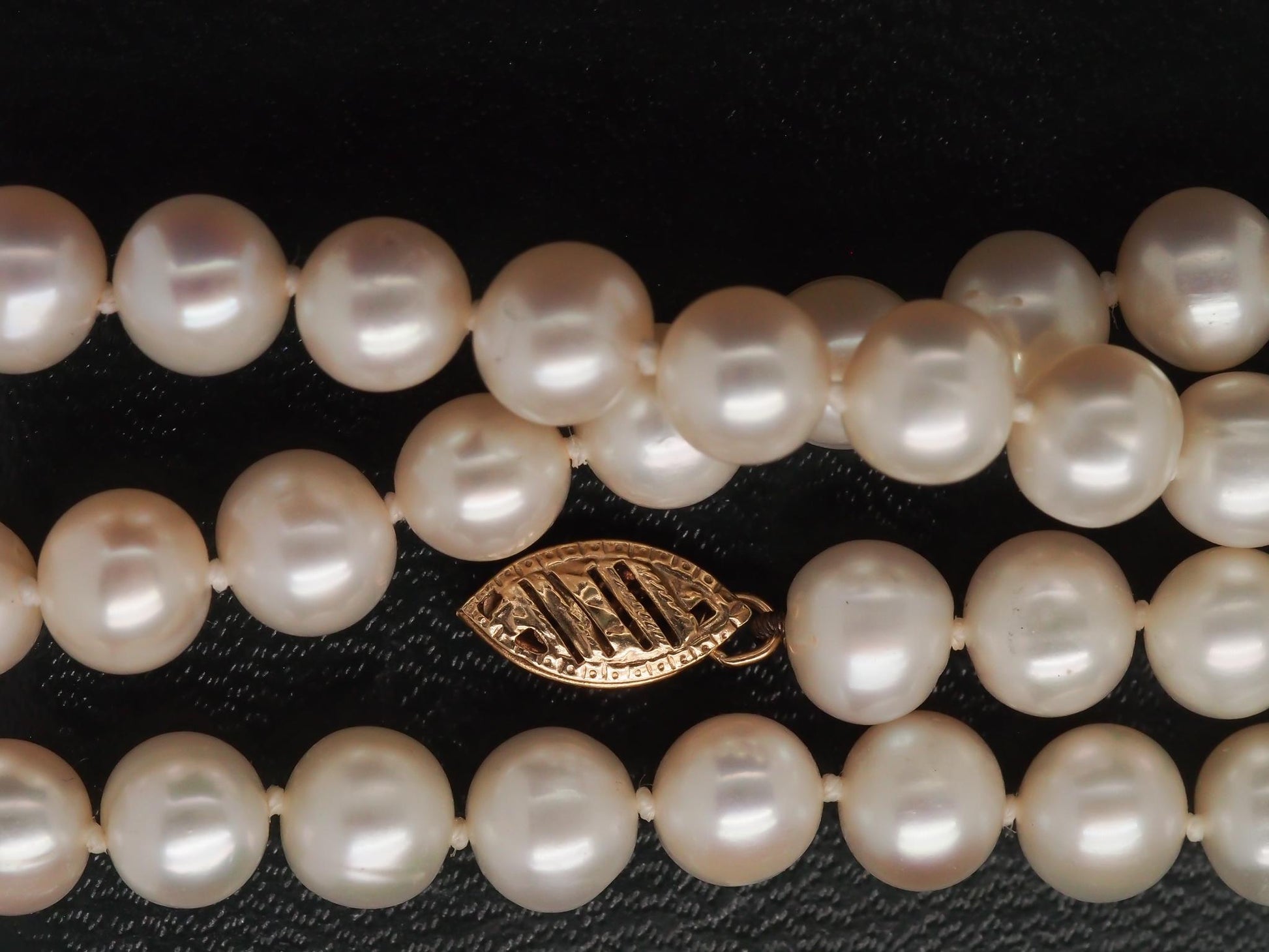 1990s 14k Yellow Gold Diamond Pearl Vintage Necklace - VHK#71