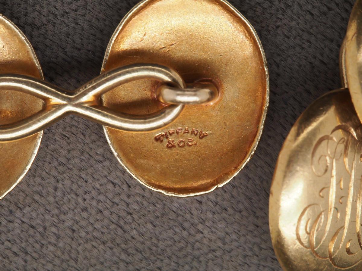 1910s 18K Yellow Gold Tiffany & Co. Monogram Cufflinks - VHK#139