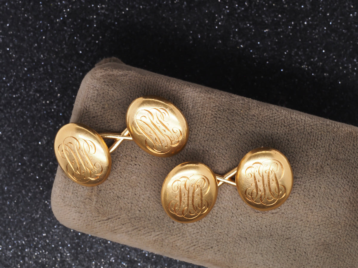 1910s 18K Yellow Gold Tiffany & Co. Monogram Cufflinks - VHK#139