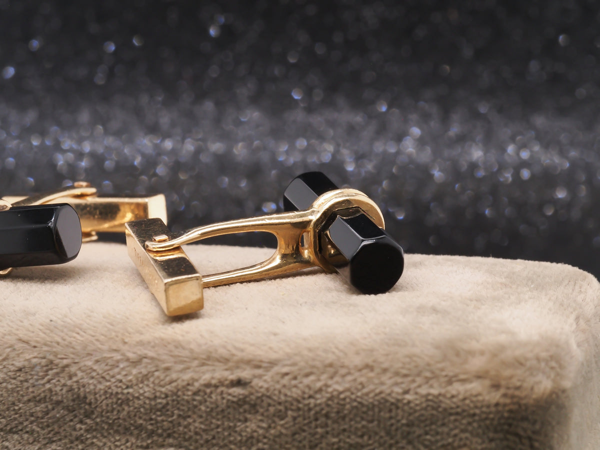 14K Yellow Gold Tiffany & Co Onyx Cufflinks