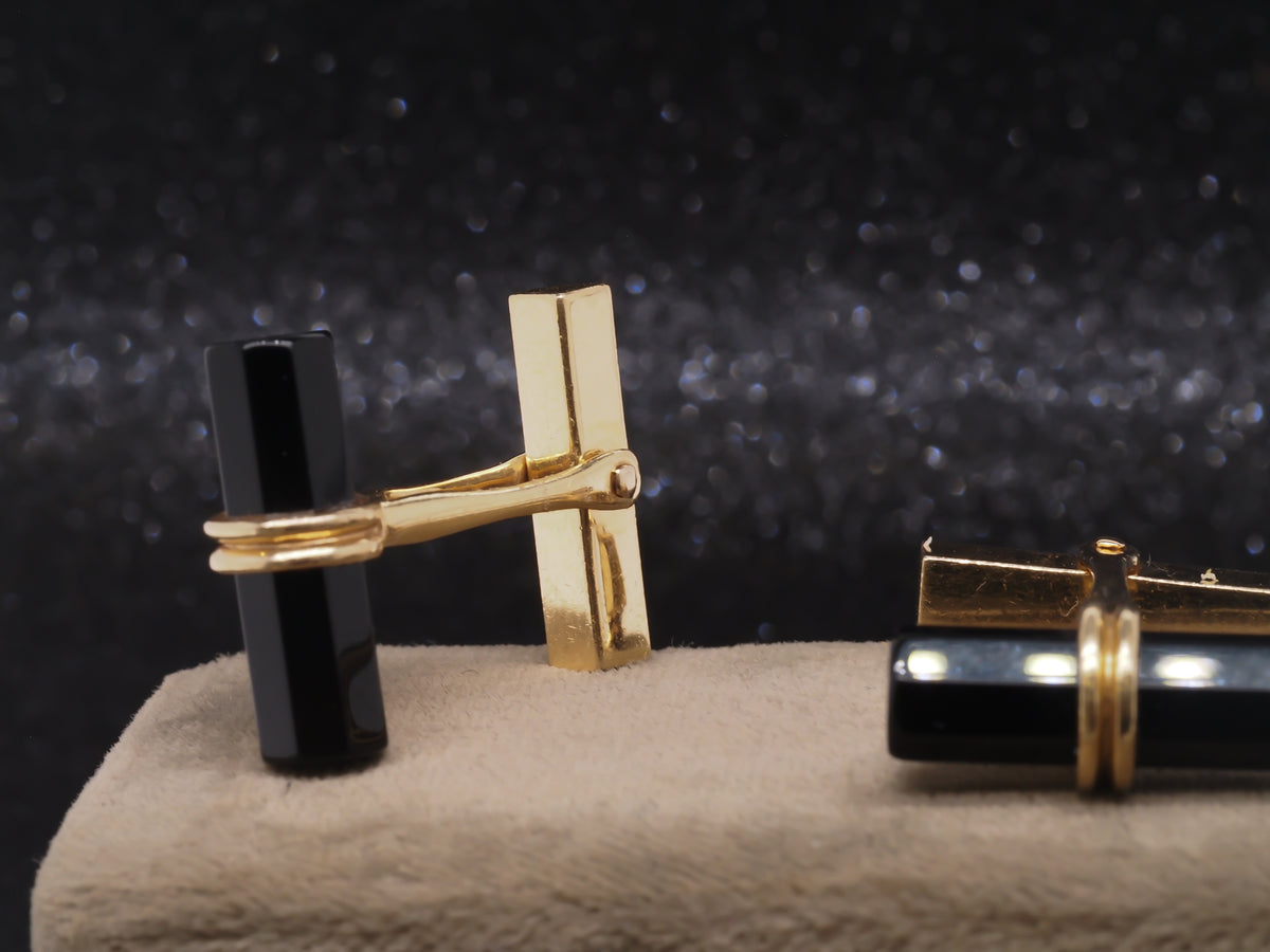14K Yellow Gold Tiffany & Co Onyx Cufflinks