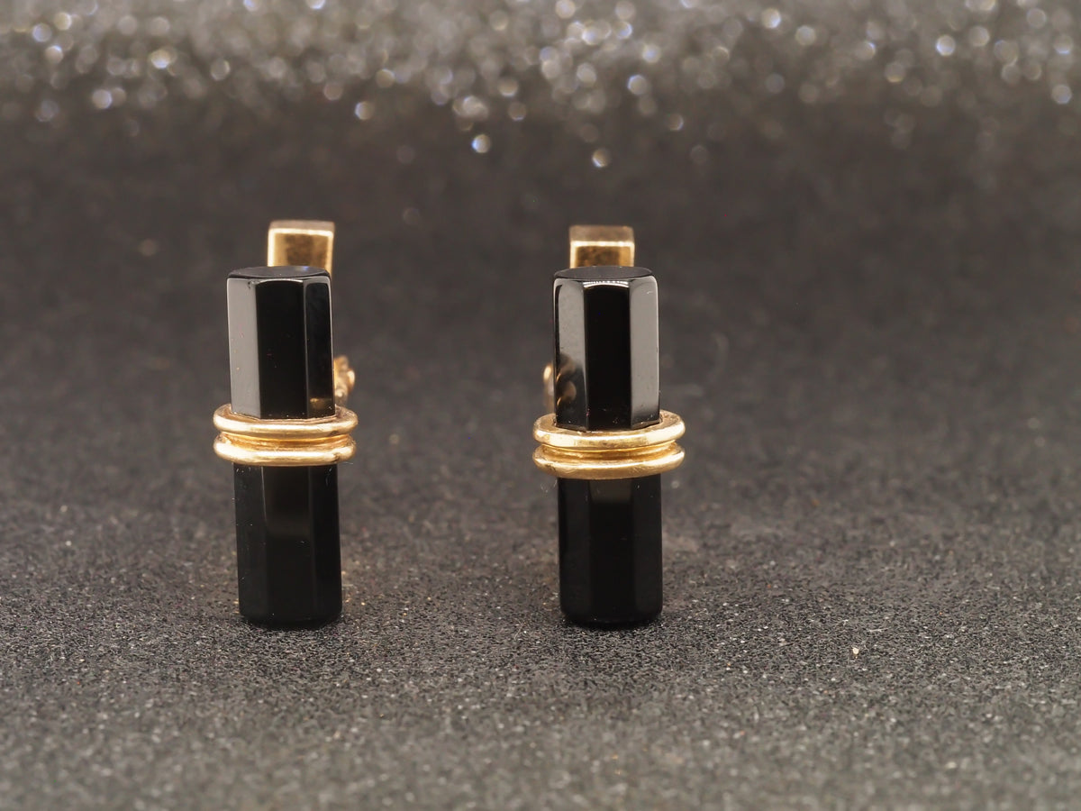 14K Yellow Gold Tiffany & Co Onyx Cufflinks