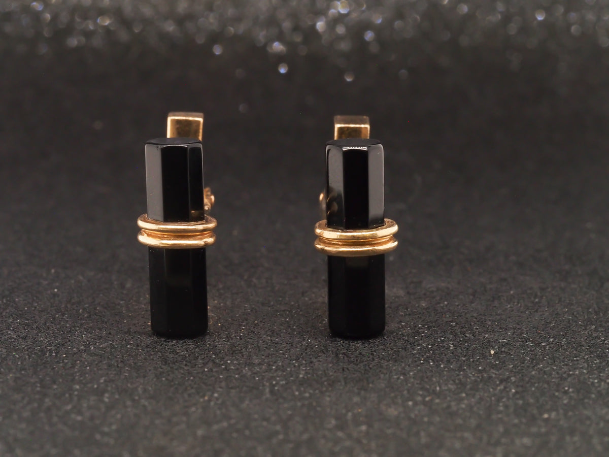 14K Yellow Gold Tiffany & Co Onyx Cufflinks