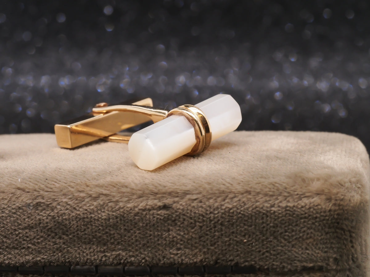 14K Yellow Gold Tiffany & Co Mother Of Pearl Cufflinks