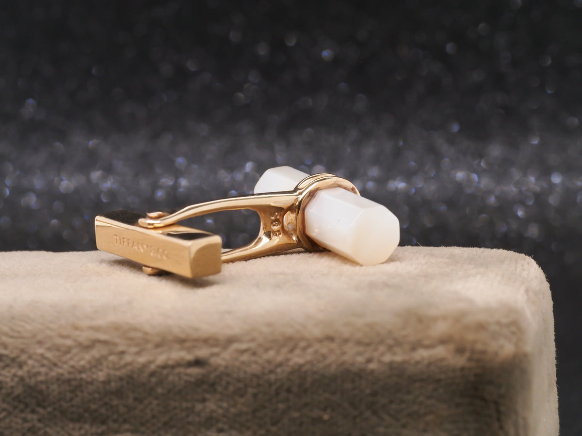 14K Yellow Gold Tiffany & Co Mother Of Pearl Cufflinks