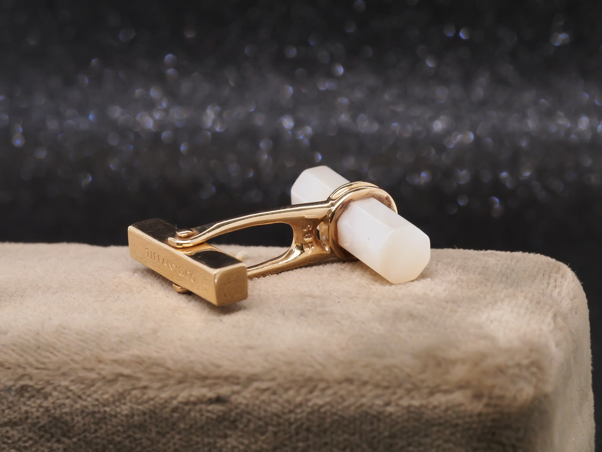 14K Yellow Gold Tiffany & Co Mother Of Pearl Cufflinks