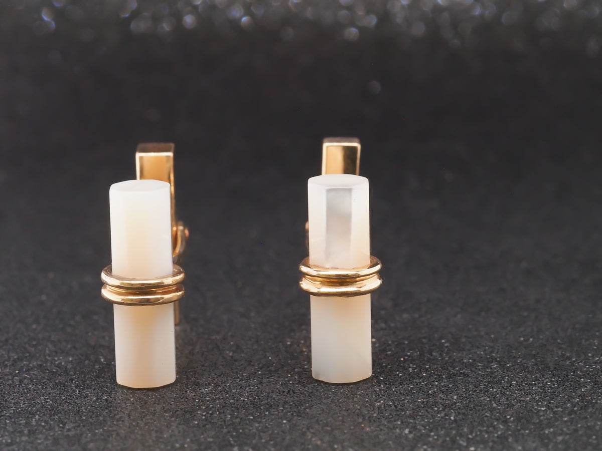 14K Yellow Gold Tiffany & Co Mother Of Pearl Cufflinks