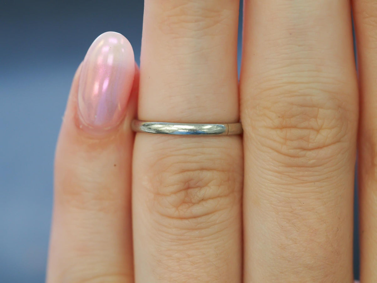 Platinum Art Deco 1930s Classic Wedding Band - VHK#134
