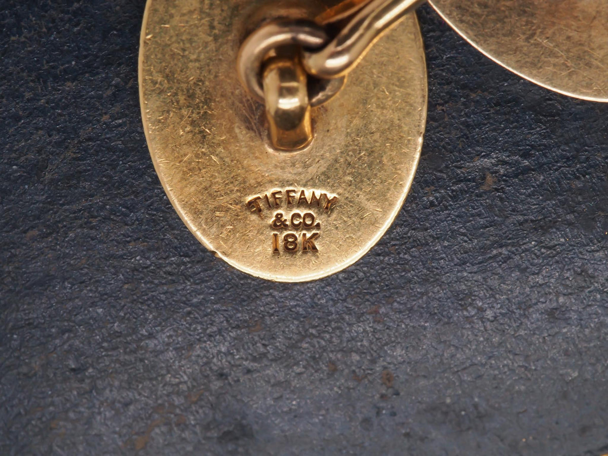 1920s 14K Yellow Gold Royal Shield Tiffany & Co Cufflinks - VHK#122a