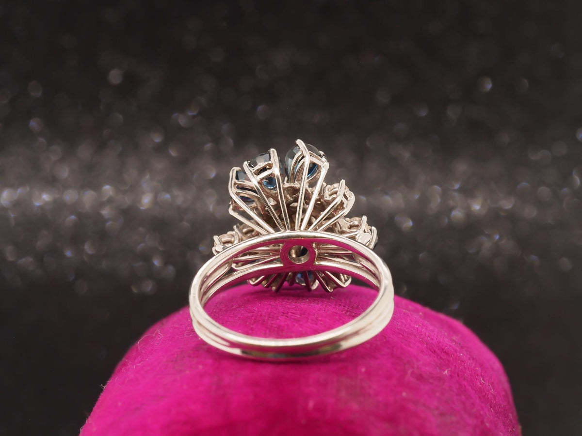 18K White Gold Sapphire and Diamond Cocktail Ring -  VHK#118a