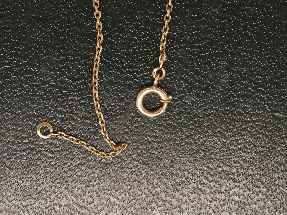 Victorian 14K Yellow Gold Bezel Set Aquamarine Drop Necklace - VHK#113